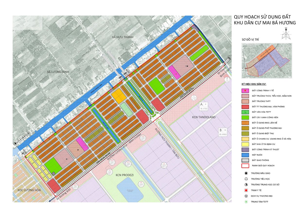 Quy hoạch Khu dân cư Mai Bá Hương, Bến Lức, Tây Ninh