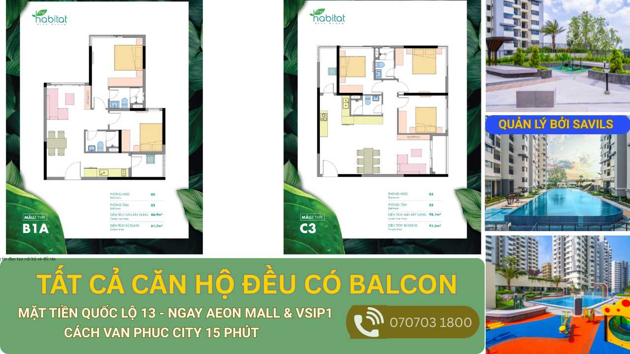 Thiết kế căn hộ The Habitat Bình Dương